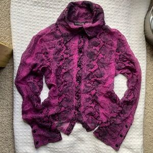 BEBE 100% SILK SNAKESKIN BLOUSE